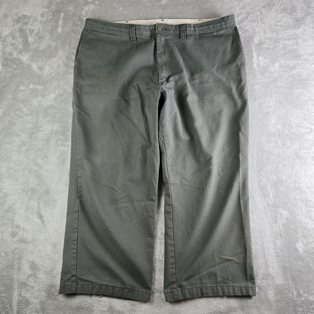 Dickies Pants Mens Olive Green Straight Flat Front Chino Baggy Skater Workwear